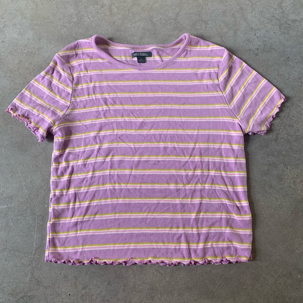 Women Small Lettuce Edge Baby T-Shirt - Wild Fable